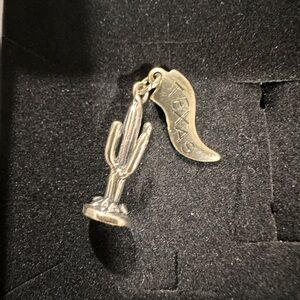 Sterling Silver Cactus and Texas Charm